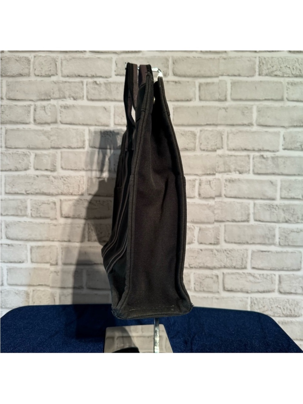 Hermès Fourre Tout MM Tote Black Gray Canvas Large Work Bag Unisex - Picture 7 of 7